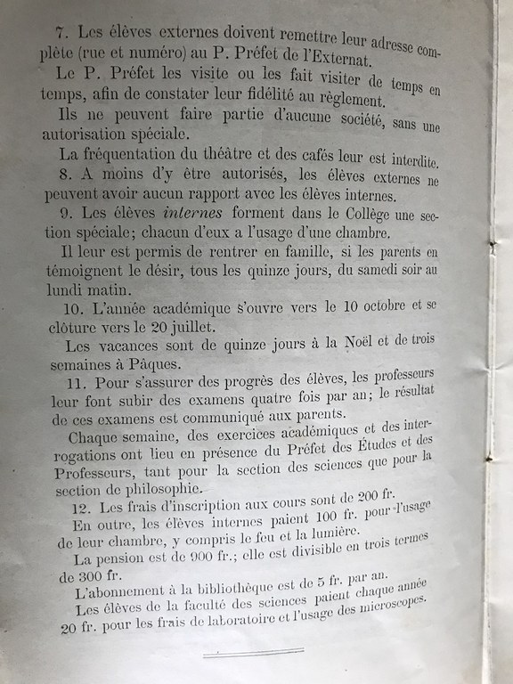 Règlement général de la faculté de Philosophie et Lettres (1893)